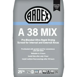 Ardex A38 Mix Pre-Blended Rapid Drying Cement Pallet 40 x 25Kg Bag